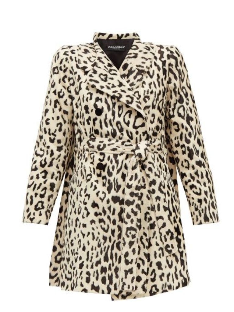 Dolce & Gabbana - Double-breasted Leopard-print Faux-fur Coat - Womens - Leopard