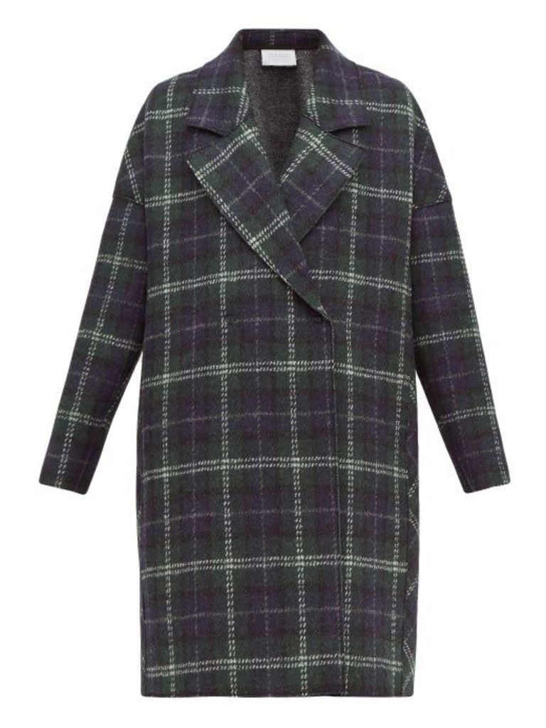Harris Wharf London - Tartan-check Pressed Virgin Wool-felt Coat - Womens - Green Multi