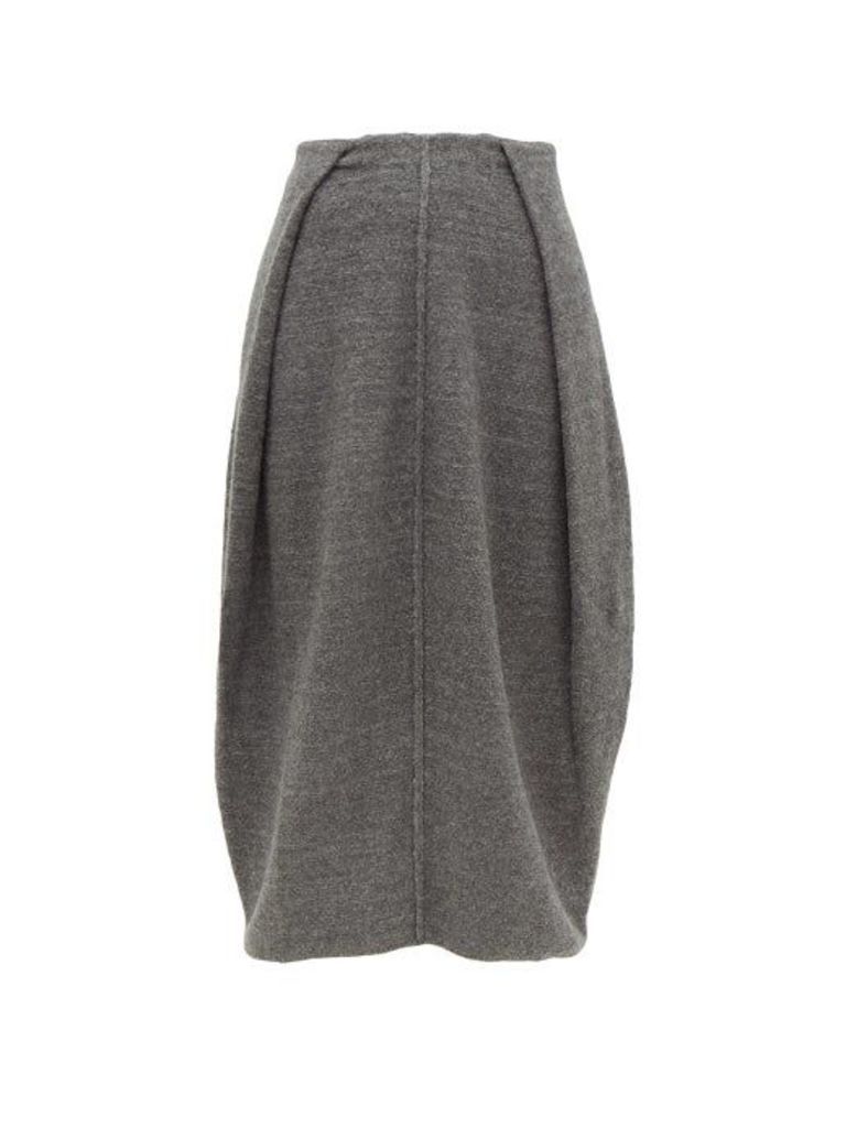 Jil Sander - Knife-pleated Cashmere-blend Midi-skirt - Womens - Dark Grey