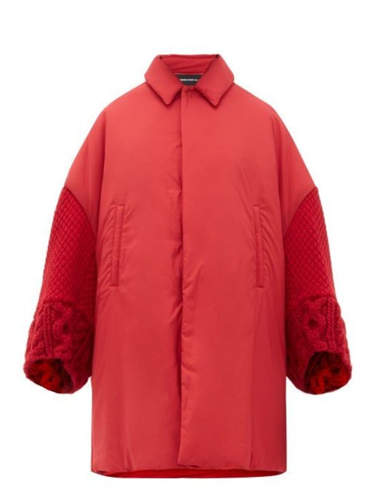 Undercover - Wool-sleeve Padded Overcoat - Womens - Red