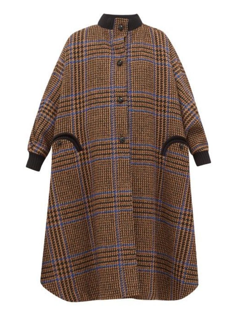 Blazé Milano - Drifter Checked Wool Blend Coat - Womens - Brown Multi