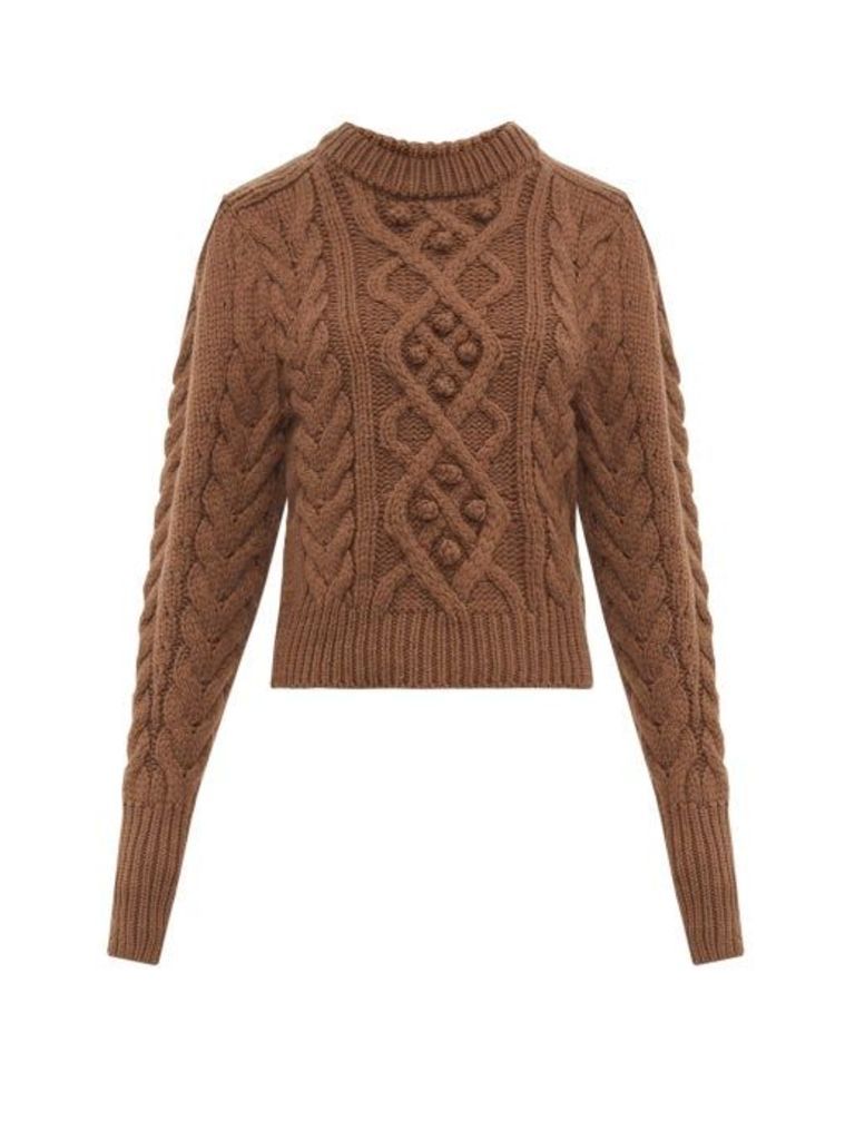 Isabel Marant - Milford Cable-knit Wool Sweater - Womens - Brown