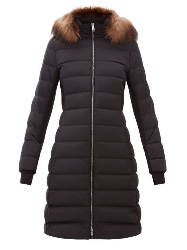 Burberry - Newbridge Faux Fur-trimmed Quilted-down Coat - Womens - Black