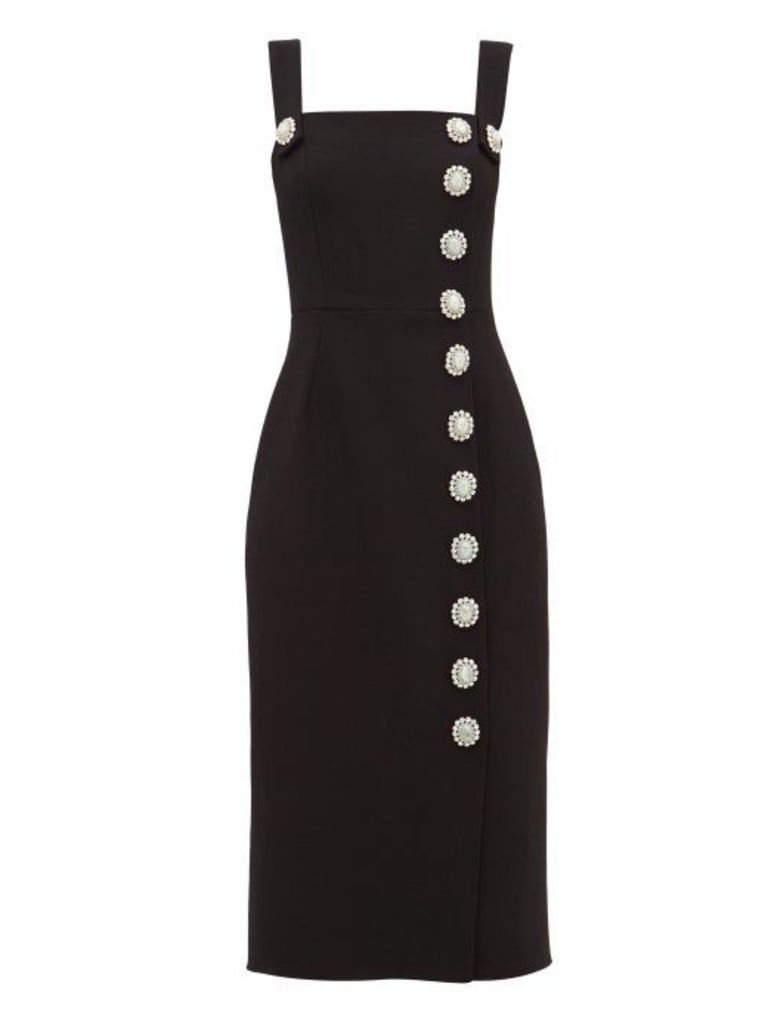 Dolce & Gabbana - Crystal-embellished Buttoned Dress - Womens - Black