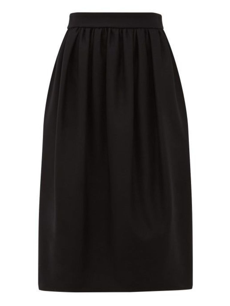 Rochas - Exposed-zip Wool-blend Felt Skirt - Womens - Black
