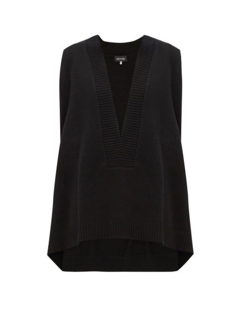Eskandar - Sleeveless V-neck Cashmere Sweater - Womens - Black