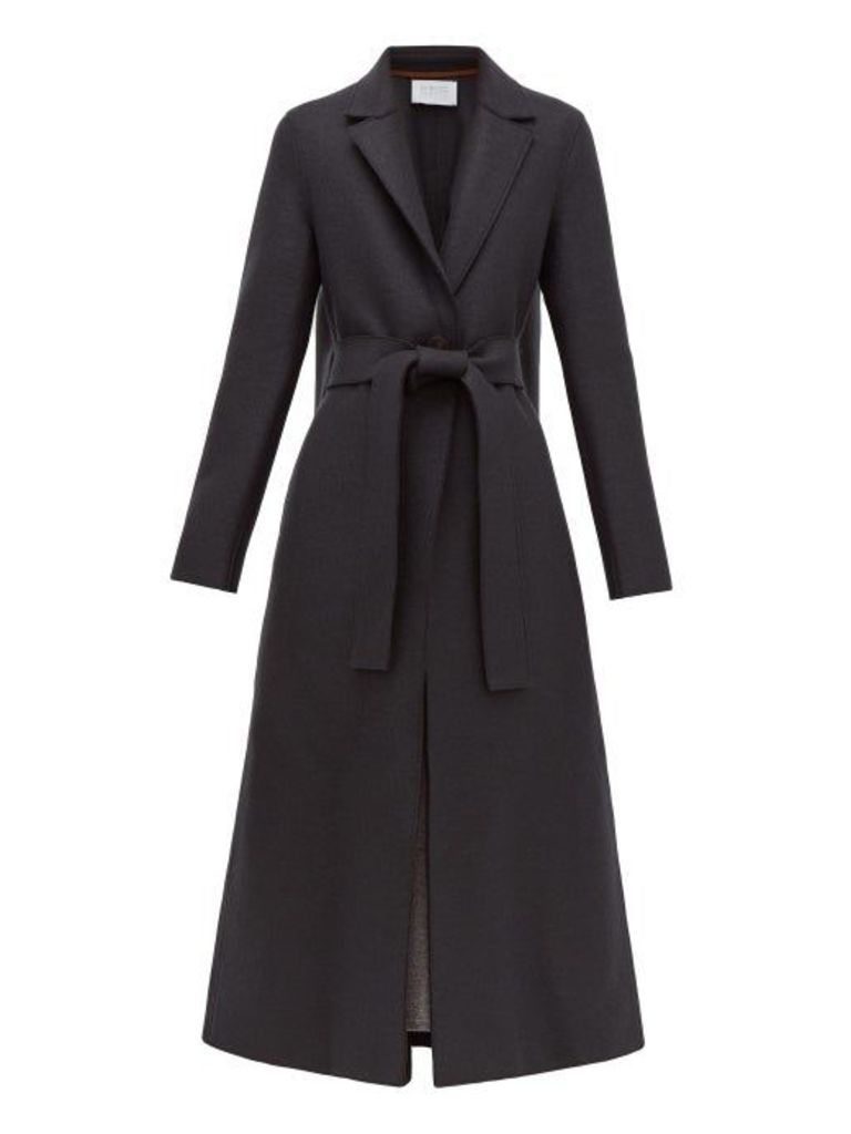 Harris Wharf London - Single-breasted Belted Wool Coat - Womens - Dark Grey