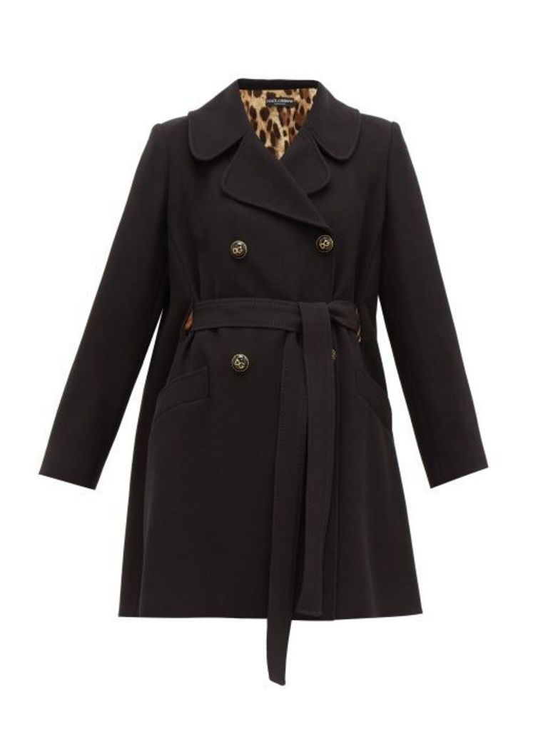 Dolce & Gabbana - Double-breasted Belted Coat - Womens - Black