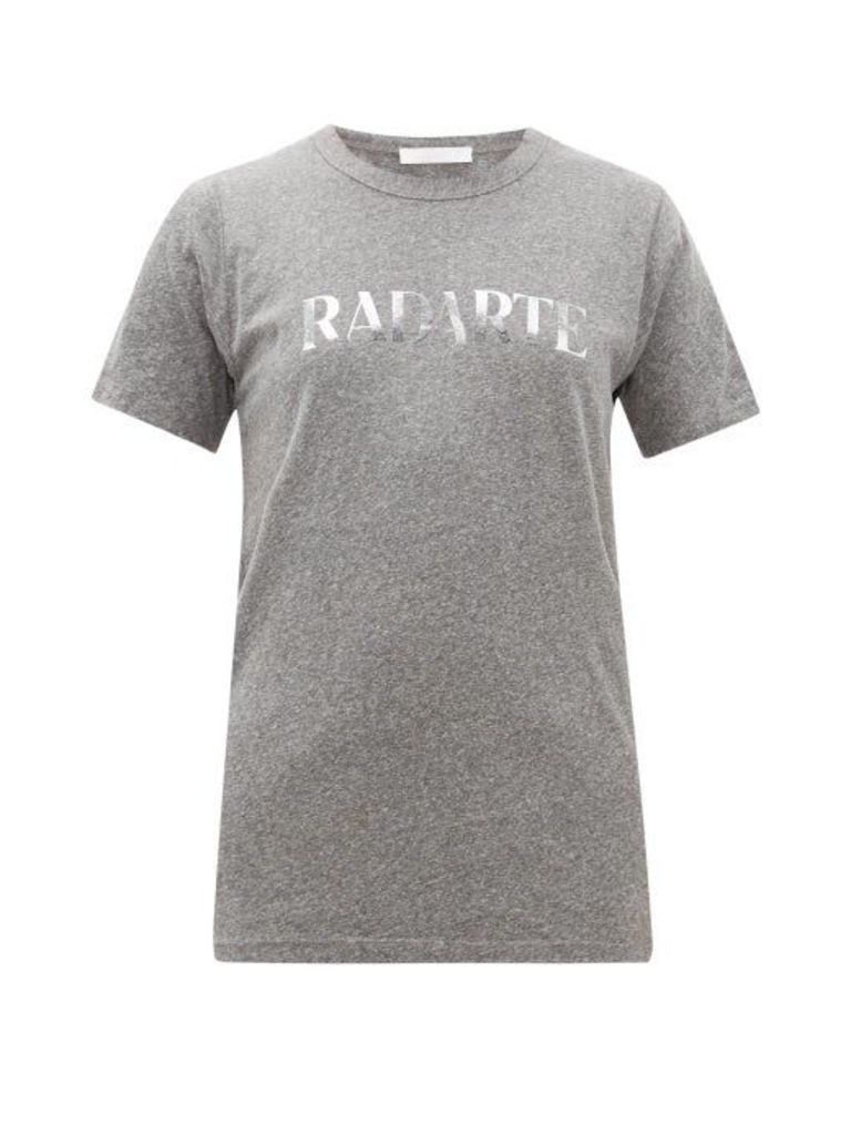 Rodarte - Heather Logo-print Jersey T-shirt - Womens - Grey Multi
