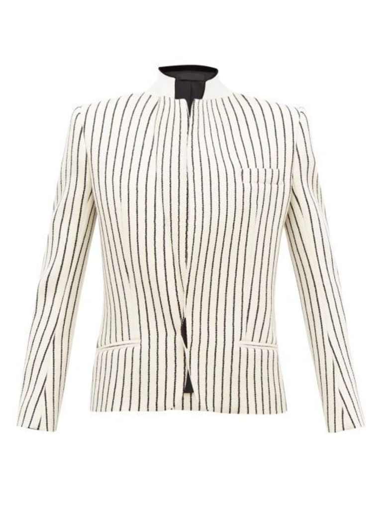Haider Ackermann - Velvet-collar Striped-jacquard Wool Blazer - Womens - Cream Multi