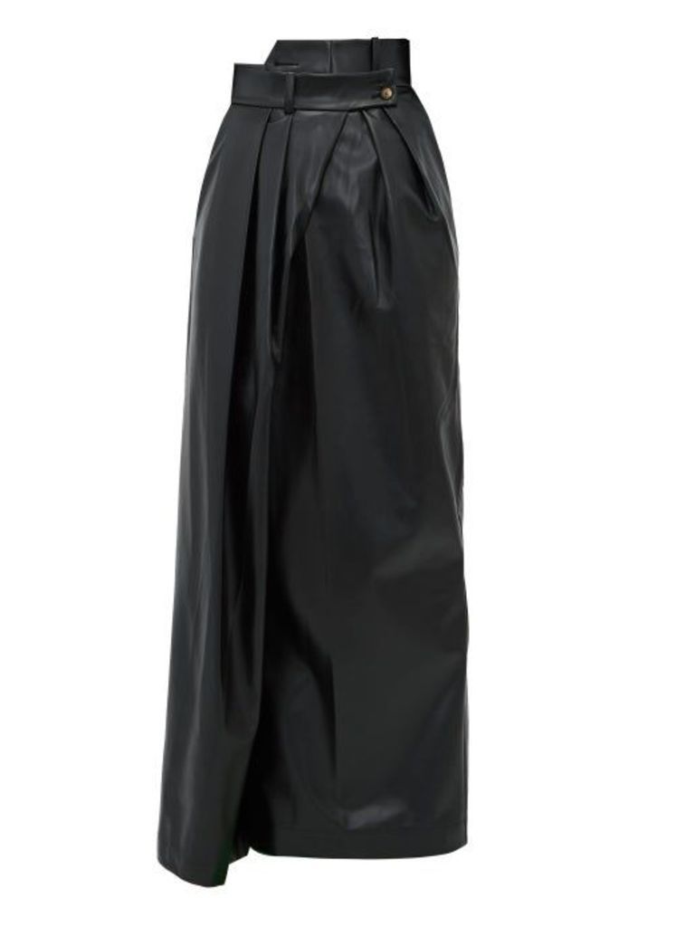 A.w.a.k.e. Mode - Pirt Asymmetric Faux-leather Skirt - Womens - Black