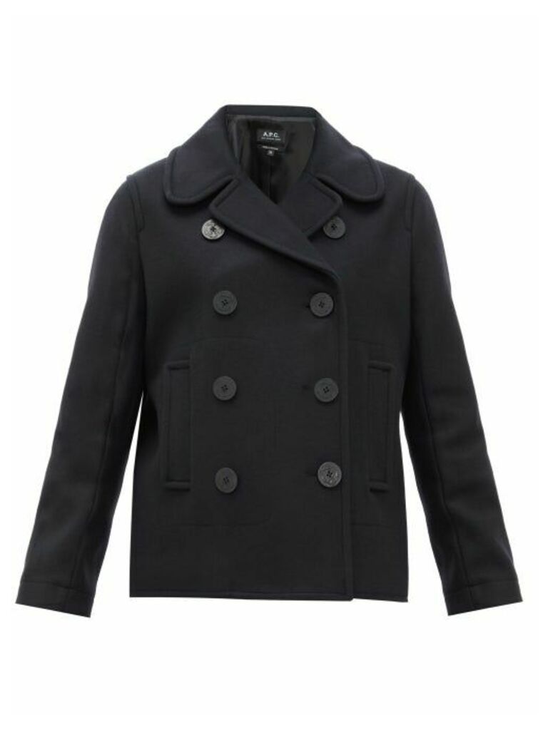 A.p.c. - Double-breasted Wool-blend Peacoat - Womens - Black