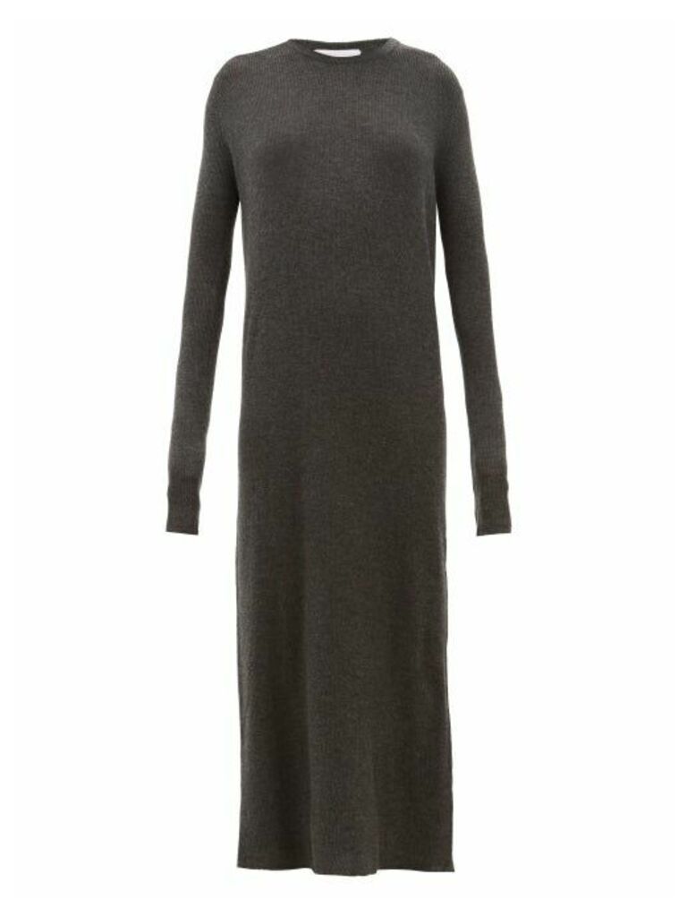 Raey - Crew-neck Ribbed Cashmere Dress - Womens - Charcoal