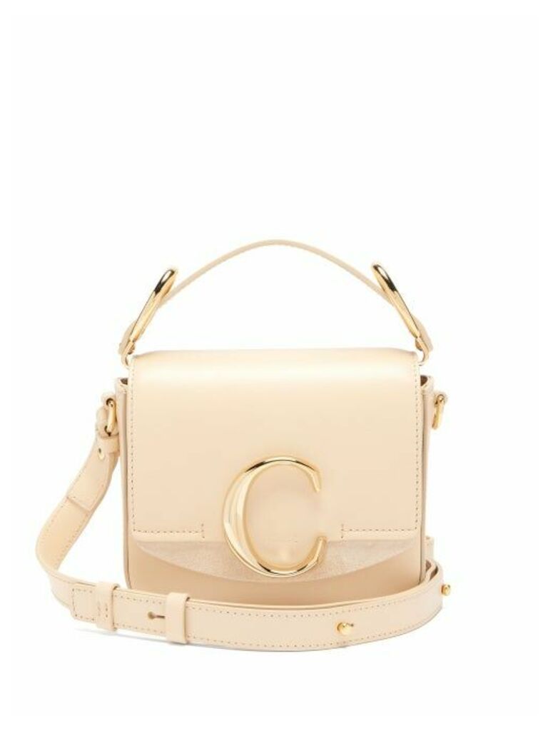 Chloé - The C Mini Leather And Suede Shoulder Bag - Womens - Cream