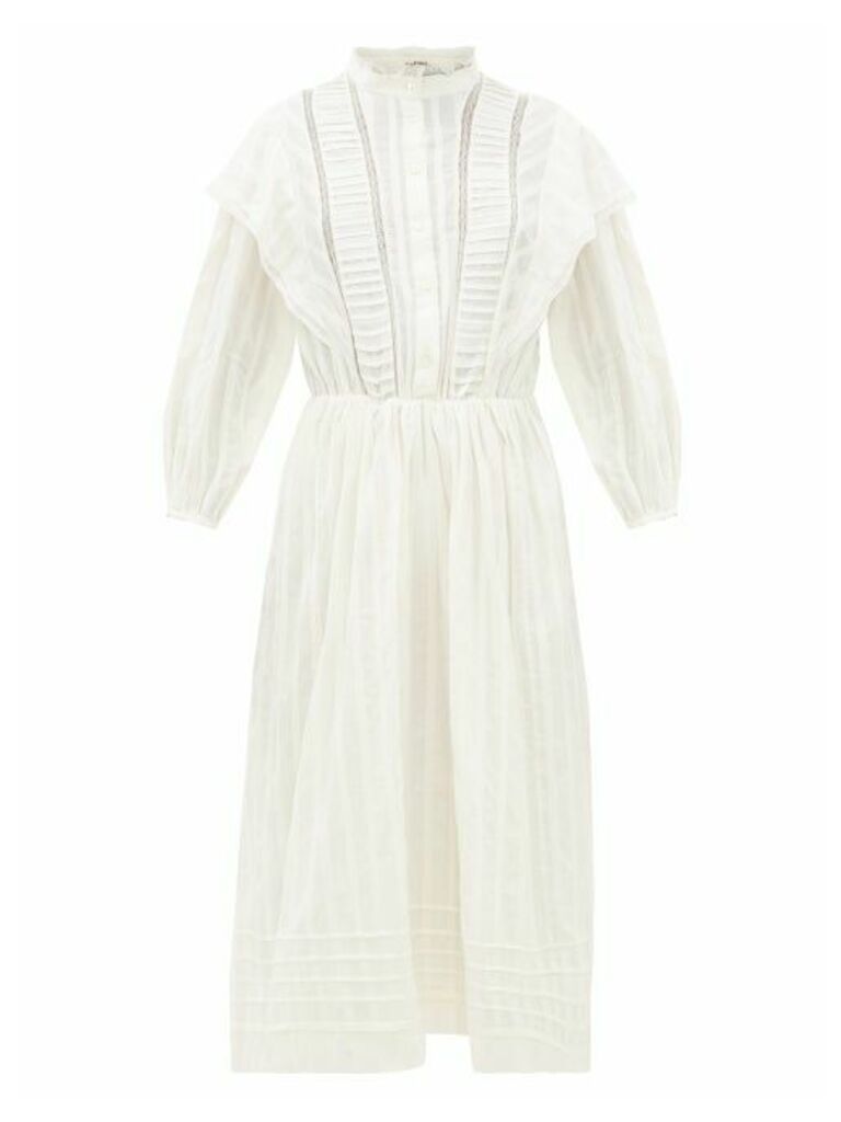 Isabel Marant Étoile - Paolina Striped Cotton Midi Dress - Womens - White
