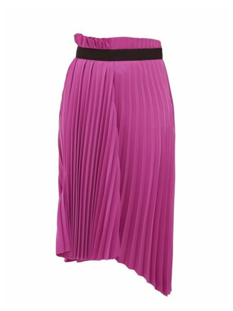 Balenciaga - Pleated Asymmetric Midi Skirt - Womens - Dark Pink