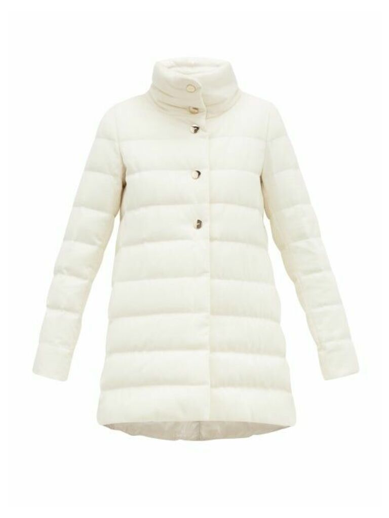 Herno - Quilted Silk-blend Down Coat - Womens - White