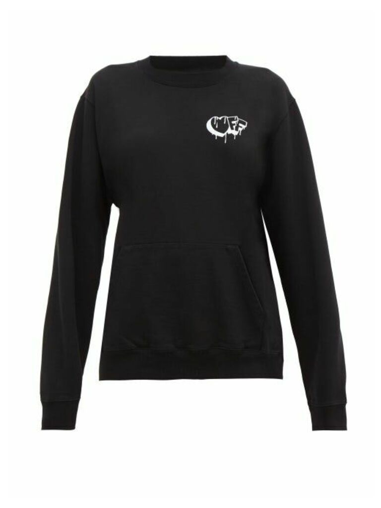 Off-white - Graffiti Logo Print Cotton Sweatshirt - Womens - Black