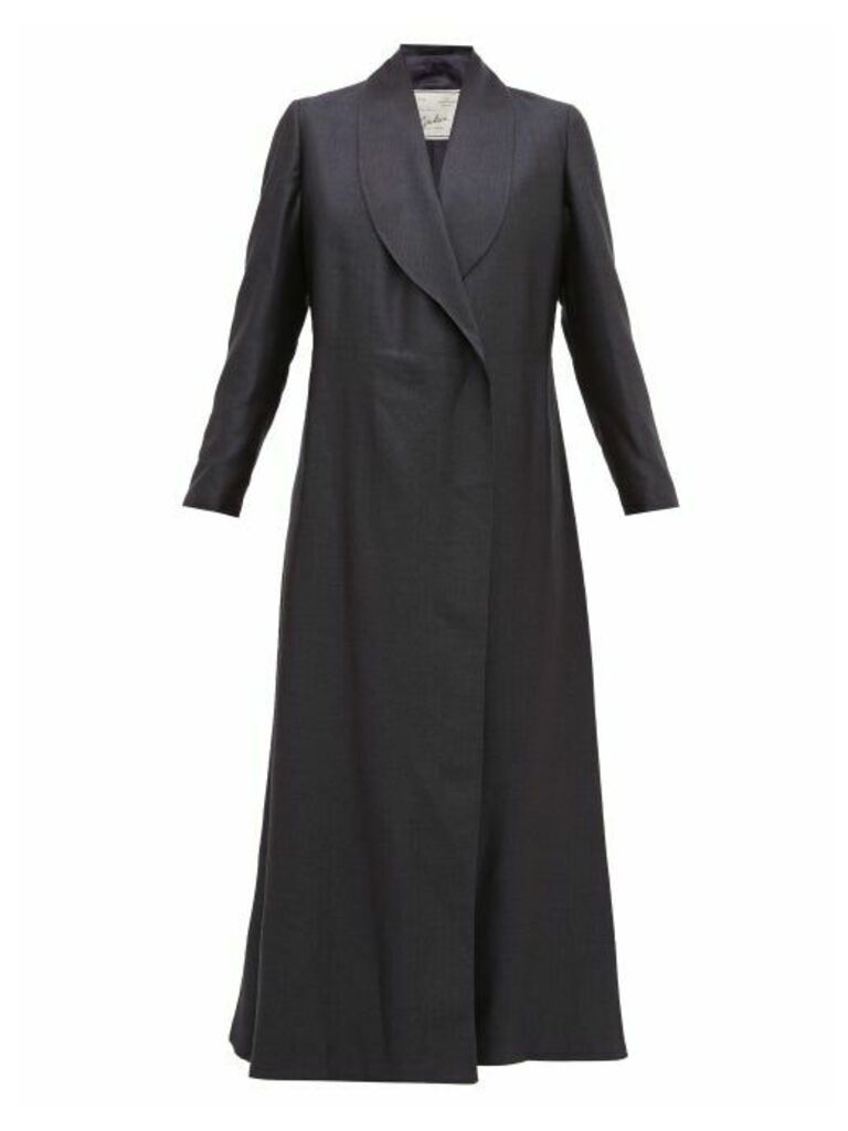 Giuliva Heritage Collection - The Angelica Herringbone Silk-blend Coat - Womens - Navy
