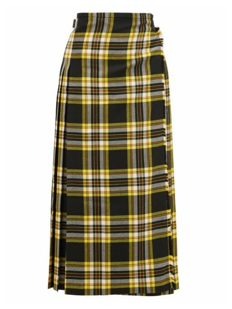 Le Kilt - Pleated 88cm Tartan Wool Skirt - Womens - Black