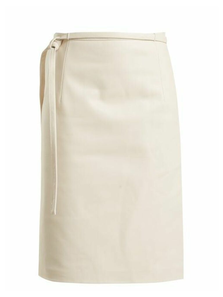 Vetements - High-rise Leather Wrap Skirt - Womens - White