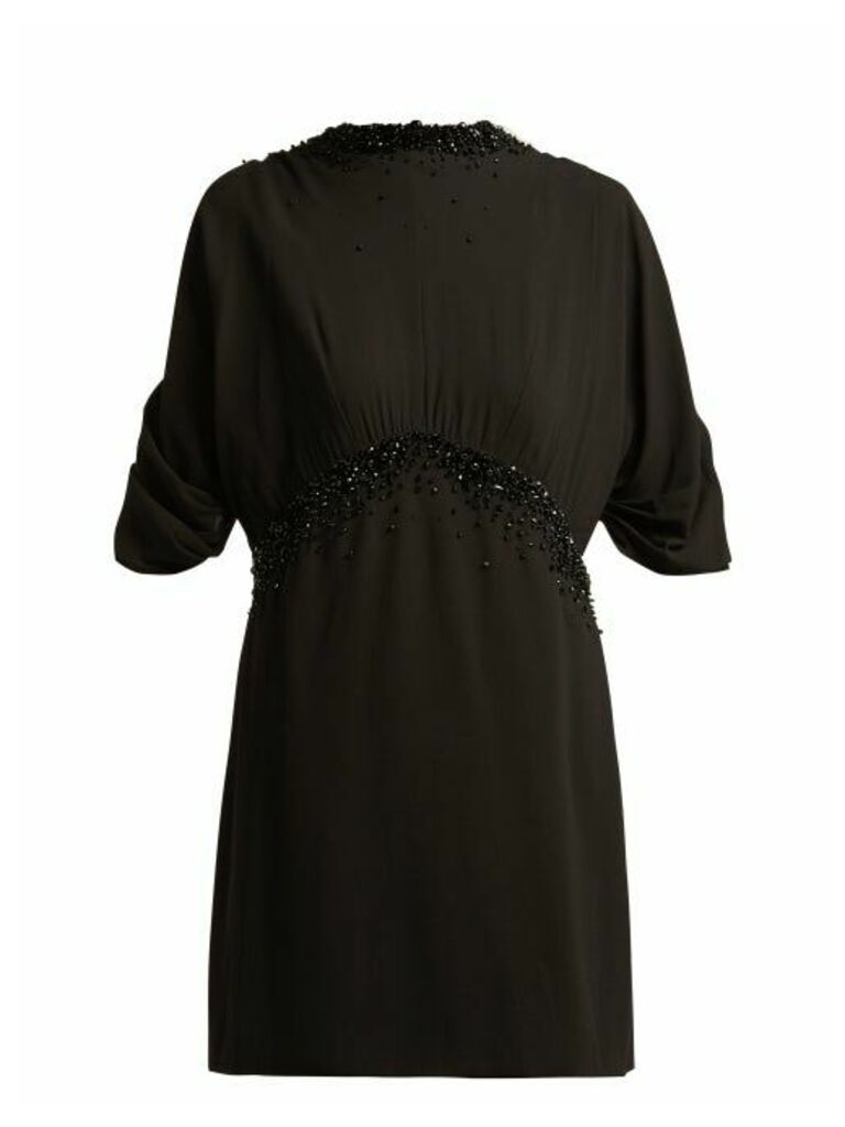 Prada - Embellished Crêpe Dress - Womens - Black