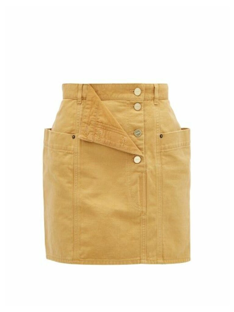 Jacquemus - Nimes Fold-front Denim Miniskirt - Womens - Beige