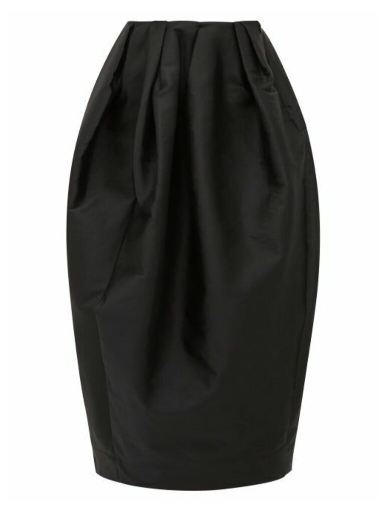 Marques'almeida - High-rise Pleated Taffeta Skirt - Womens - Black