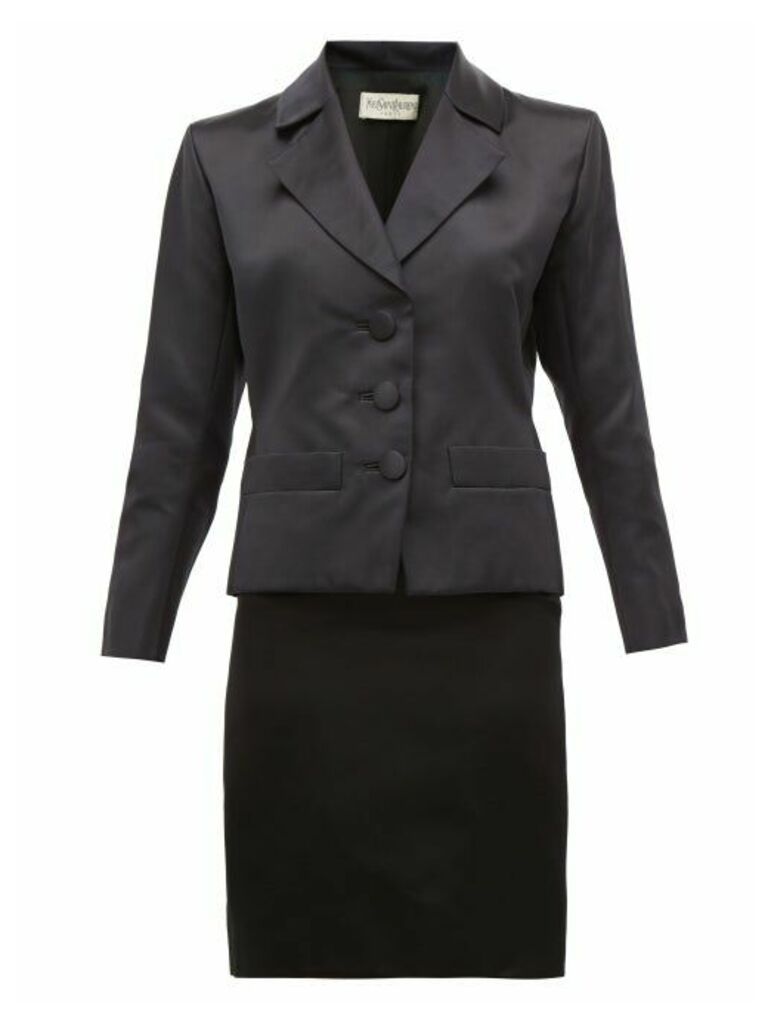 William Vintage - Ysl Haute Couture Satin Skirt And Blazer - Womens - Black