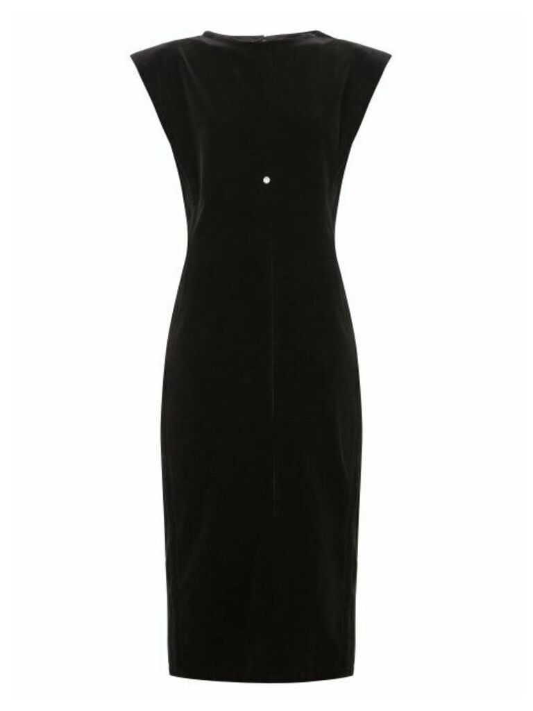 William Vintage - Gianni Versace 1983 Padded Shoulder Velvet Dress - Womens - Black