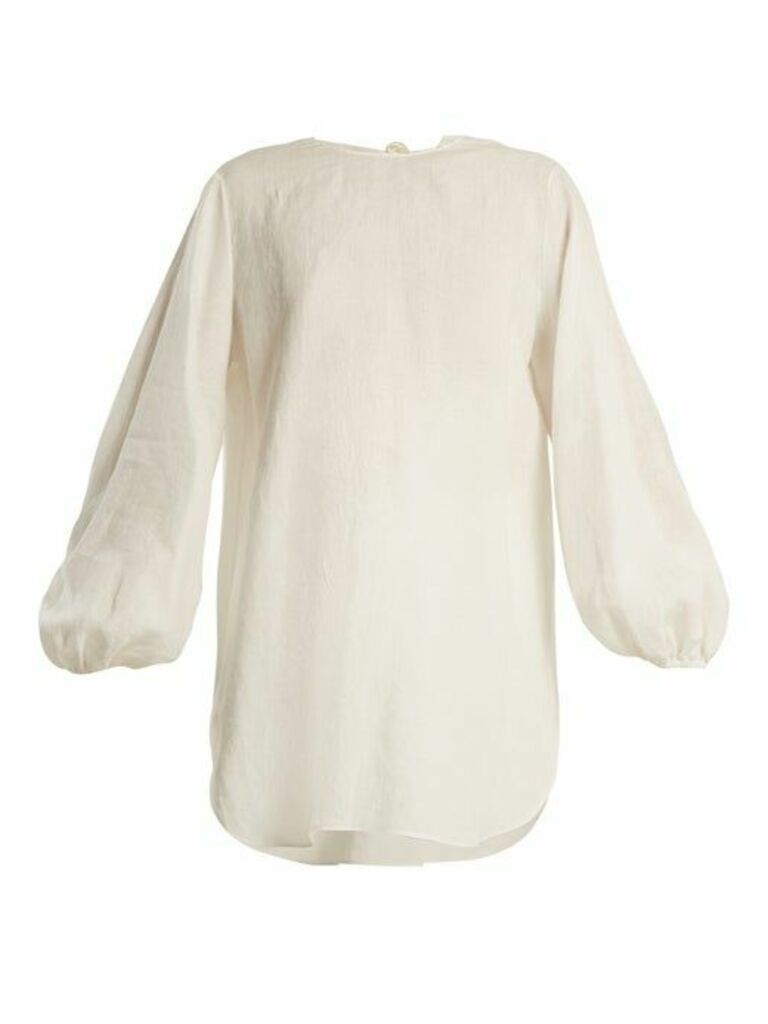 The Row - Latou Open-back Linen Top - Womens - Ivory