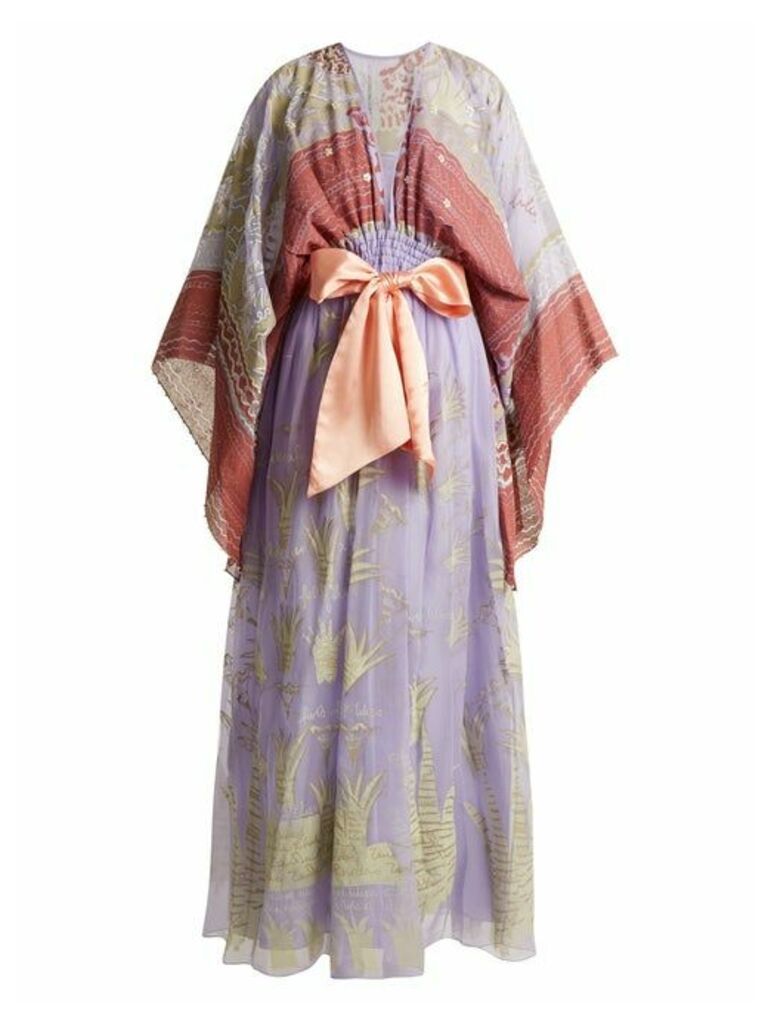 Zandra Rhodes - Summer Collection The 1973 Field Of Lilies Gown - Womens - Purple Multi