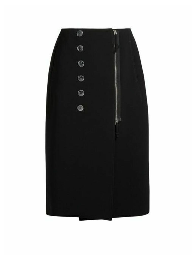 Altuzarra - Sorrel Button-embellished Cady Pencil Skirt - Womens - Black