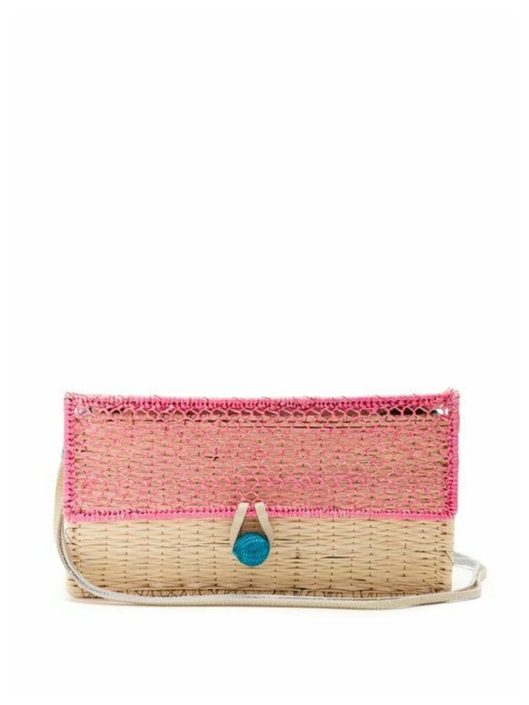 Sophie Anderson - Romina Toquilla-straw Cross-body Bag - Womens - Pink Multi