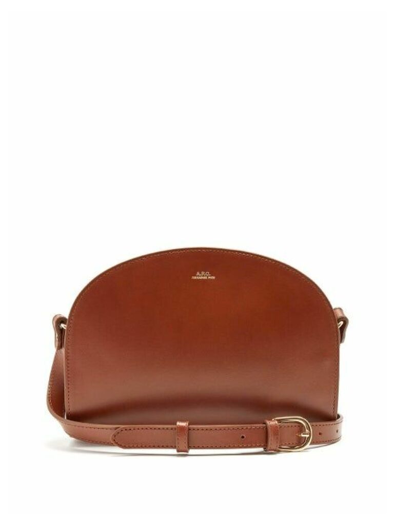 A.p.c. - Half-moon Smooth-leather Cross-body Bag - Womens - Brown