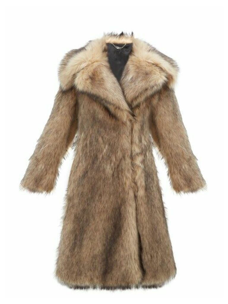 Paco Rabanne - Oversized Faux-fur Coat - Womens - Brown