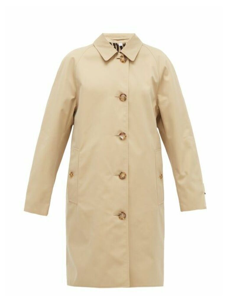 Burberry - Leopard-print Lined Cotton Trench Coat - Womens - Beige Multi