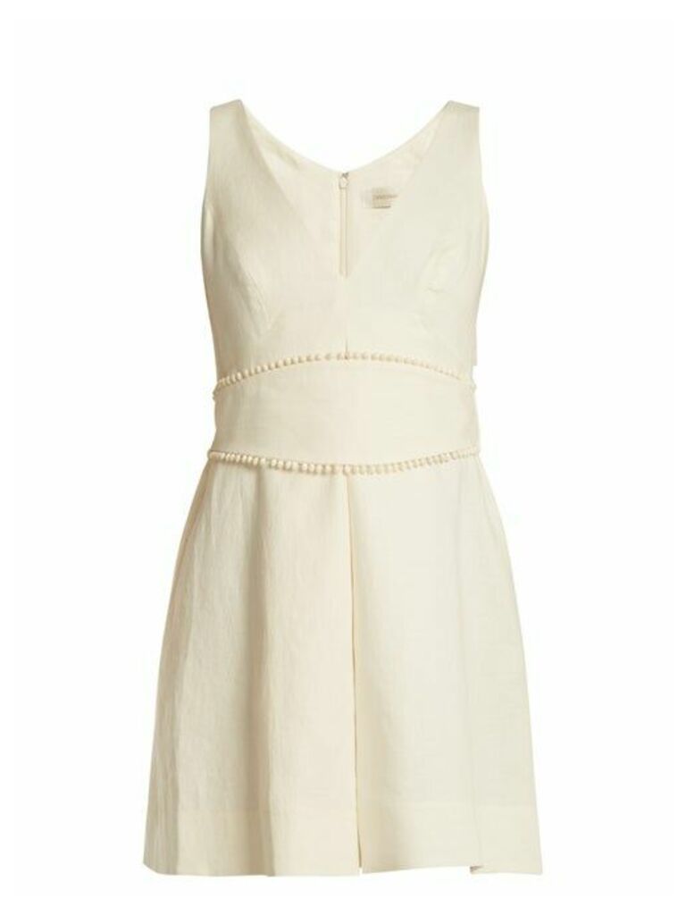 Zimmermann - Painted Heart V-neck Linen Dress - Womens - Cream