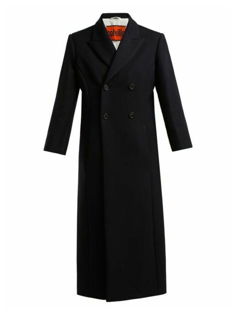 Colville - Double-breasted Wool-blend Coat - Womens - Navy