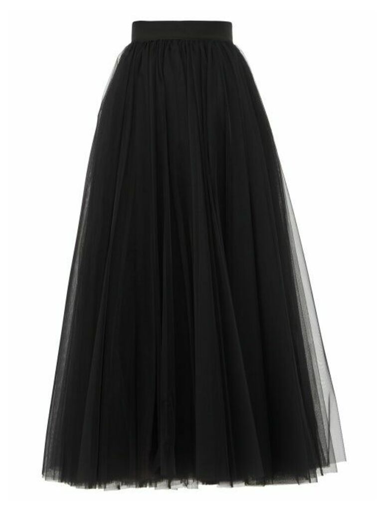 Dolce & Gabbana - A Line Layered Tulle Midi Skirt - Womens - Black