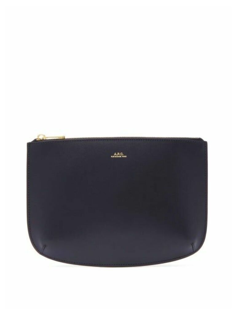 A.p.c. - Sarah Leather Pouch - Womens - Navy