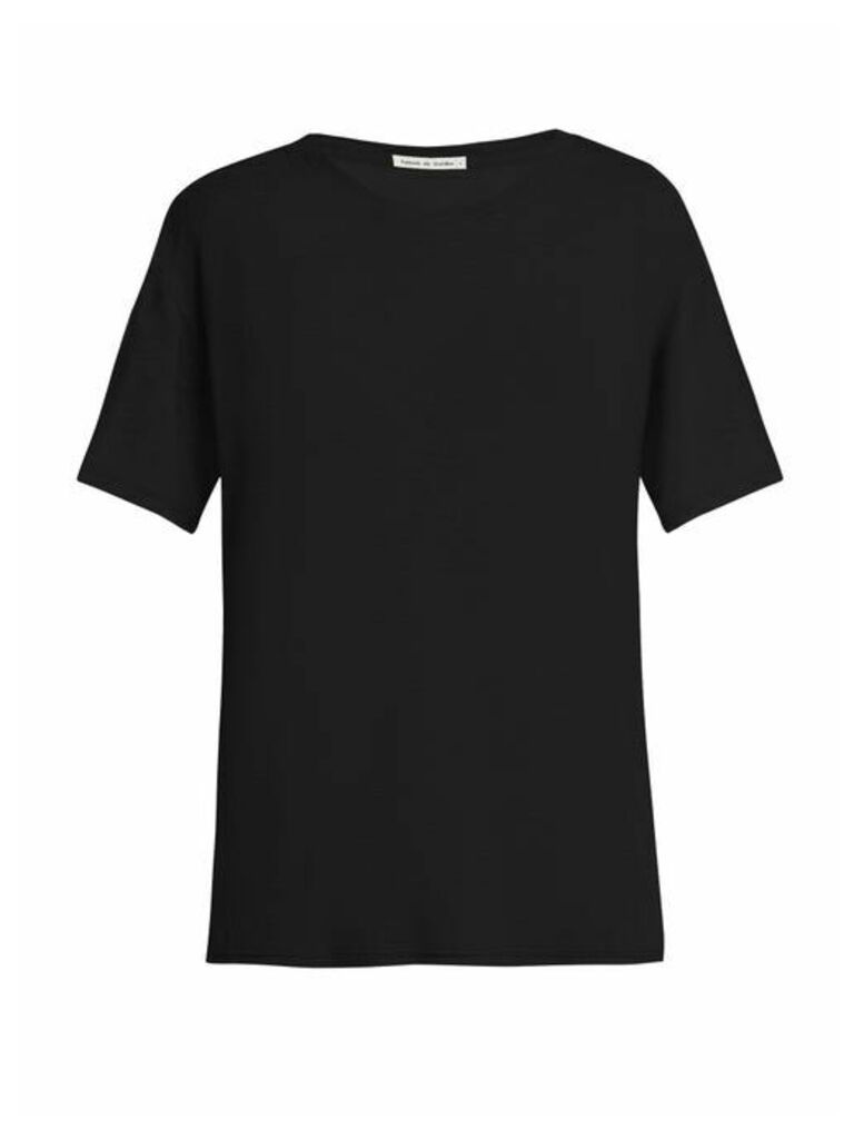 Frances De Lourdes - Johnny Round-neck Cashmere And Silk-blend T-shirt - Womens - Black