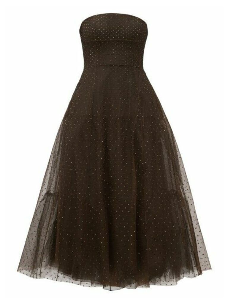 Marc Jacobs - Crystal-embellished Strapless Tulle Dress - Womens - Brown