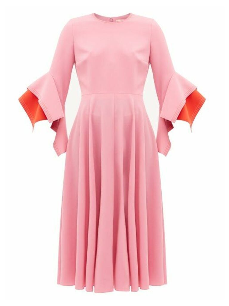 Roksanda - Ayres Draped-cuff Crepe Midi Dress - Womens - Light Pink