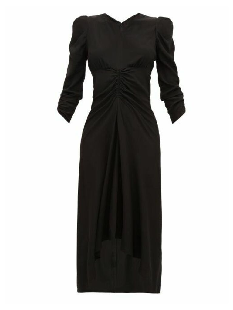 Isabel Marant - Albi Gathered Silk-satin Dress - Womens - Black