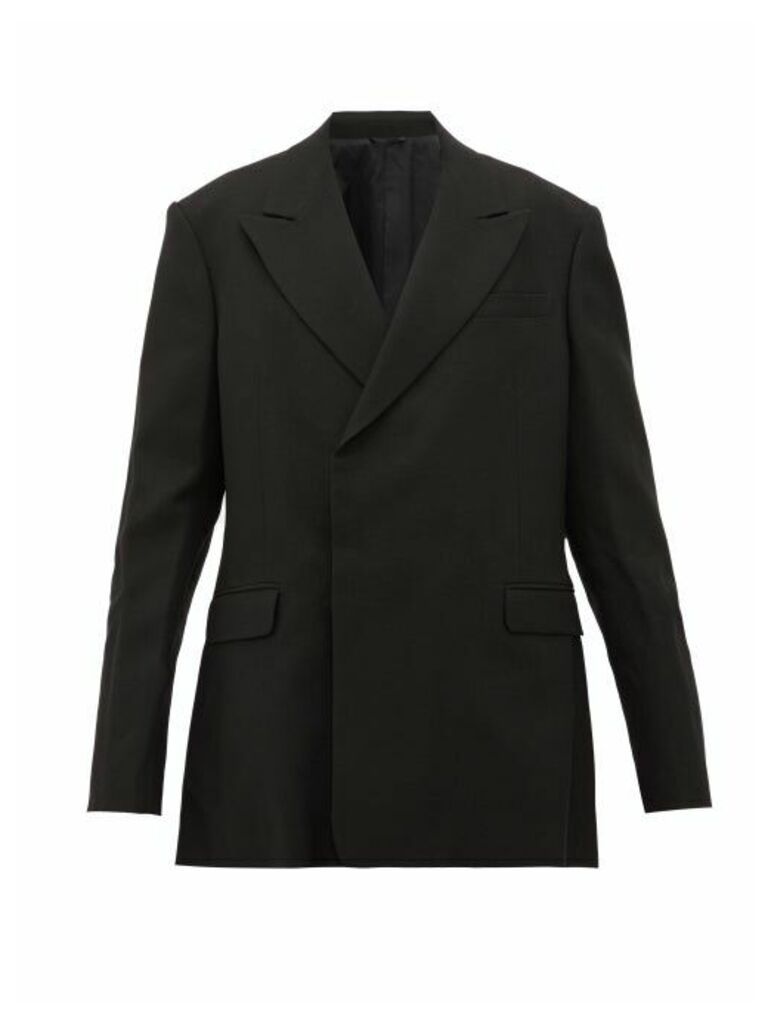Raf Simons - Concealed Double-breasted Wool-twill Blazer - Womens - Black