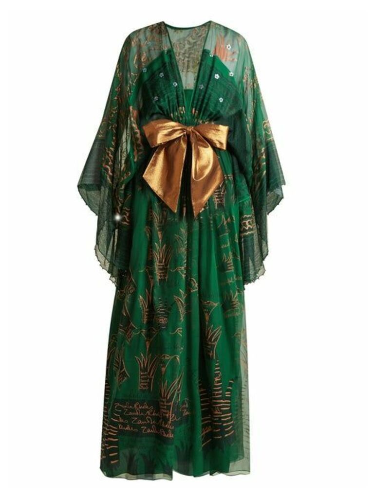 Zandra Rhodes - Summer Collection The 1973 Field Of Lilies Gown - Womens - Green