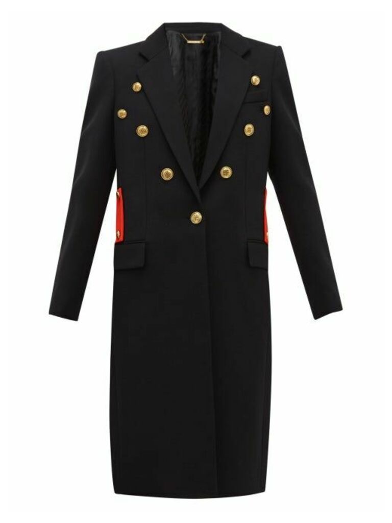 Givenchy - Single-breasted Wool-twill Coat - Womens - Black Red