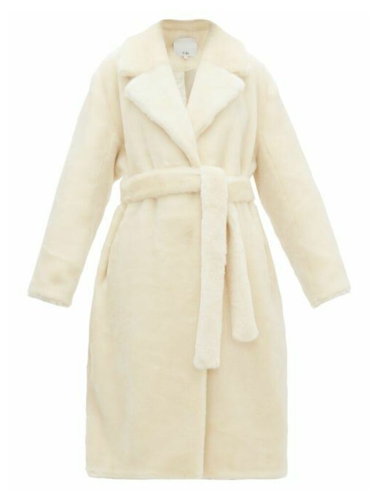 Tibi - Faux Fur Wrap Coat - Womens - Cream
