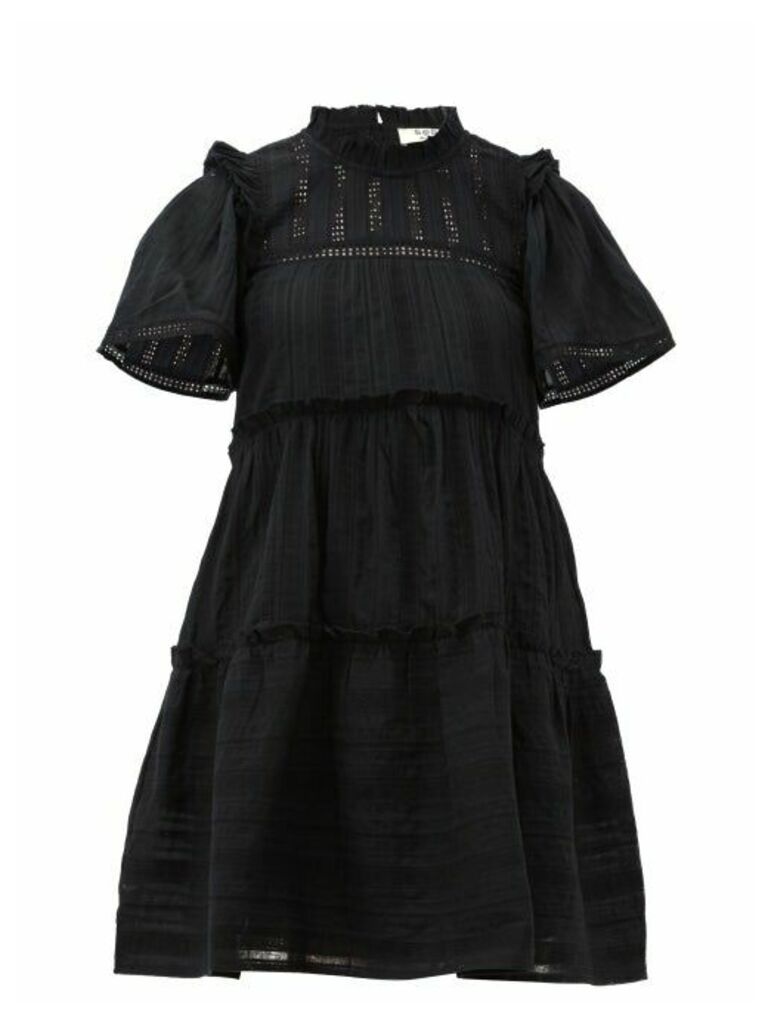 Sea - Pascale Ruffled Cotton Dress - Womens - Black